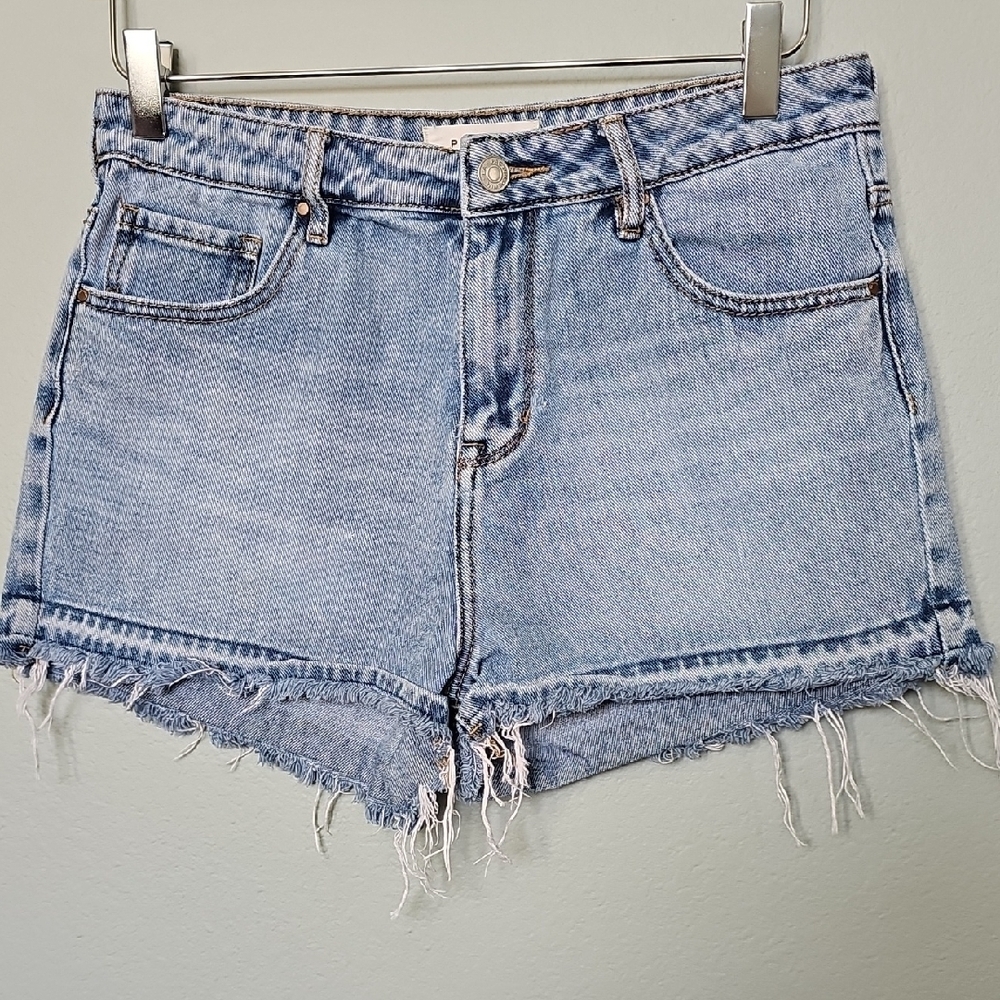 PacSun Size 28 VSCO High Waisted Cotton Denim Blue Cotton Women's Shorts - Picture 2 of 8